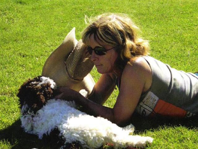 Bridget with Lagotto pup.